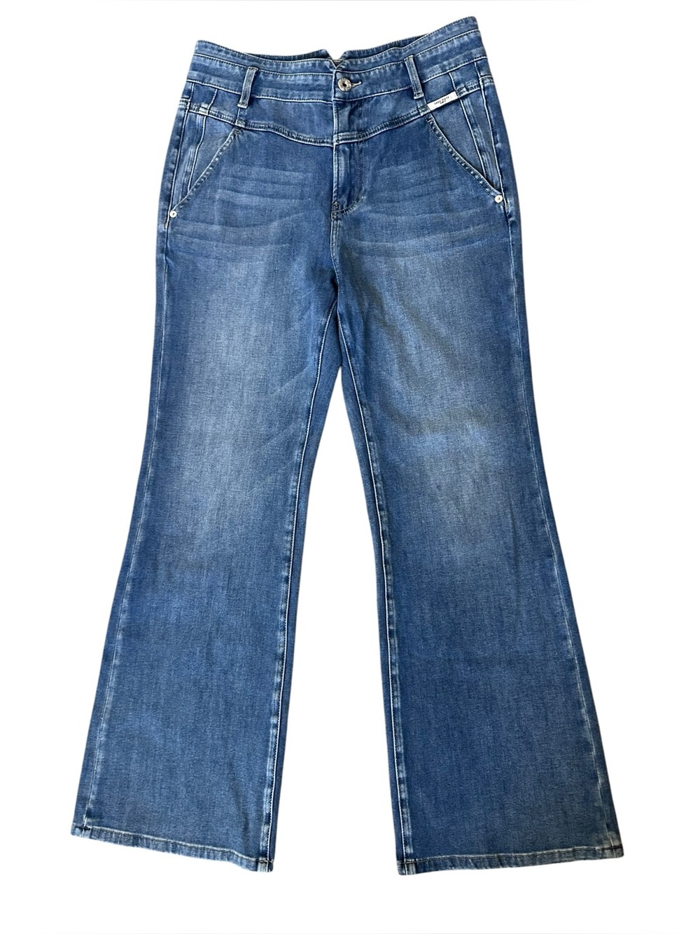 Miss Sixty Alice Everyday High Rise Wide Leg Silk Linen Blend Jeans Sz 31